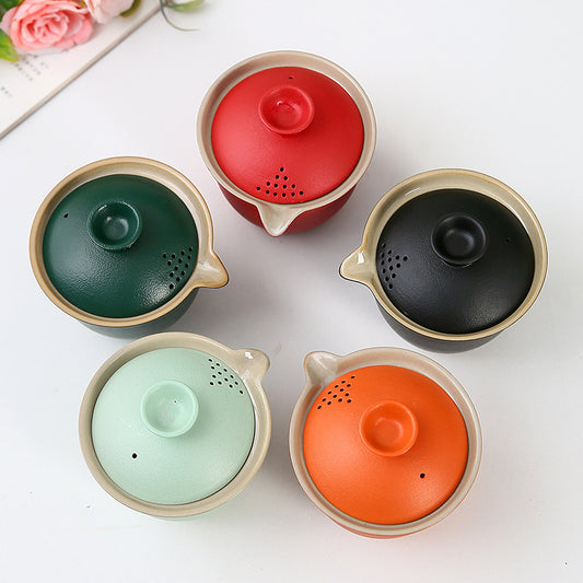 Travel Tea Set One Pot With Three Cups Gaiwan 茶壶盖碗3茶杯