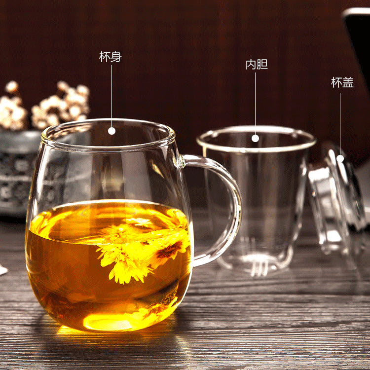 【SG Fast Delivery】Glass Tea Cup With Infuser